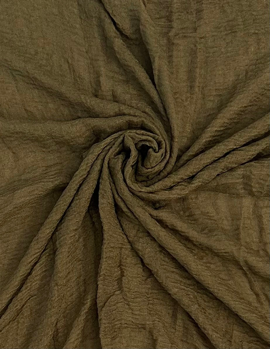 Olive Crimp Scarf