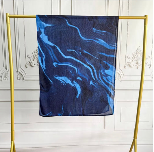 Navy Stripe Printed Modal