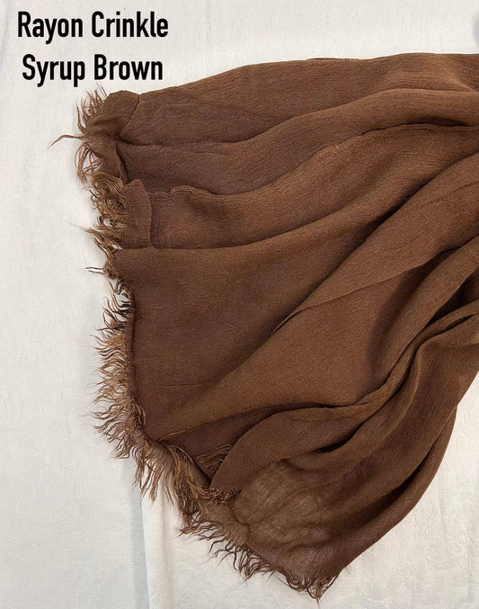 Syrup Brown Rayon Crinkle