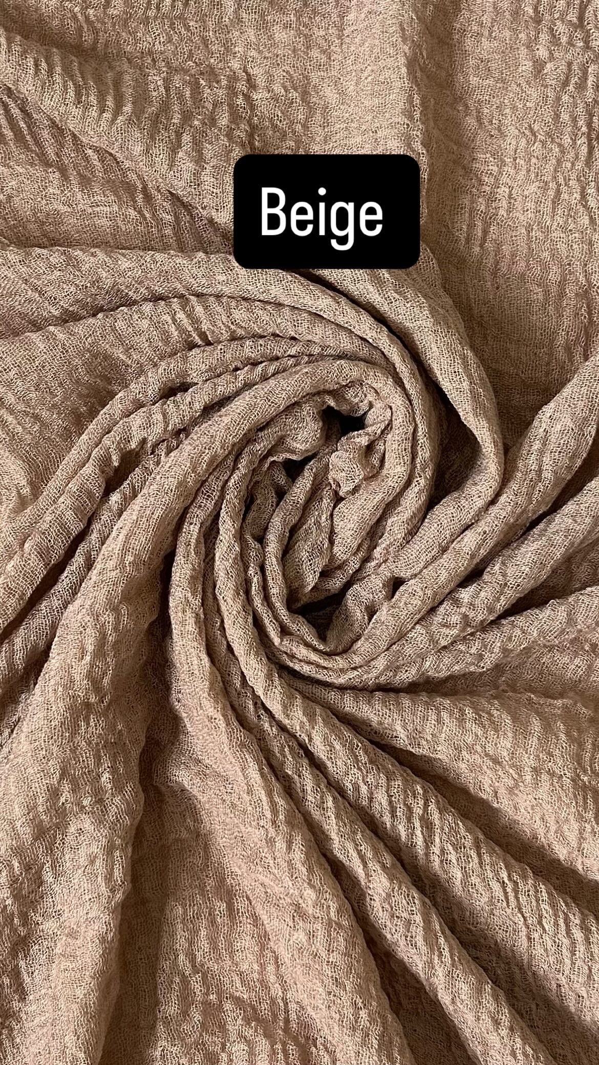 Beige Crimp Scarf