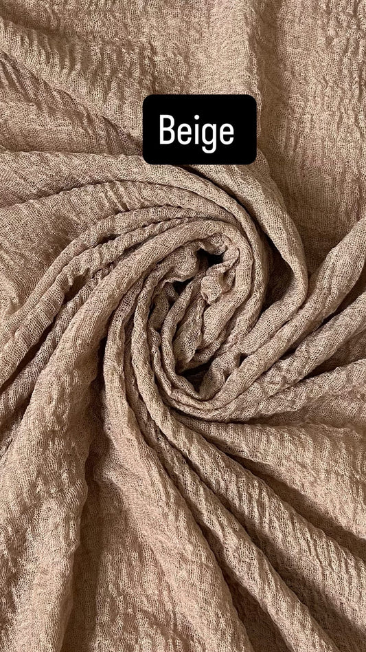 Beige Crimp Scarf