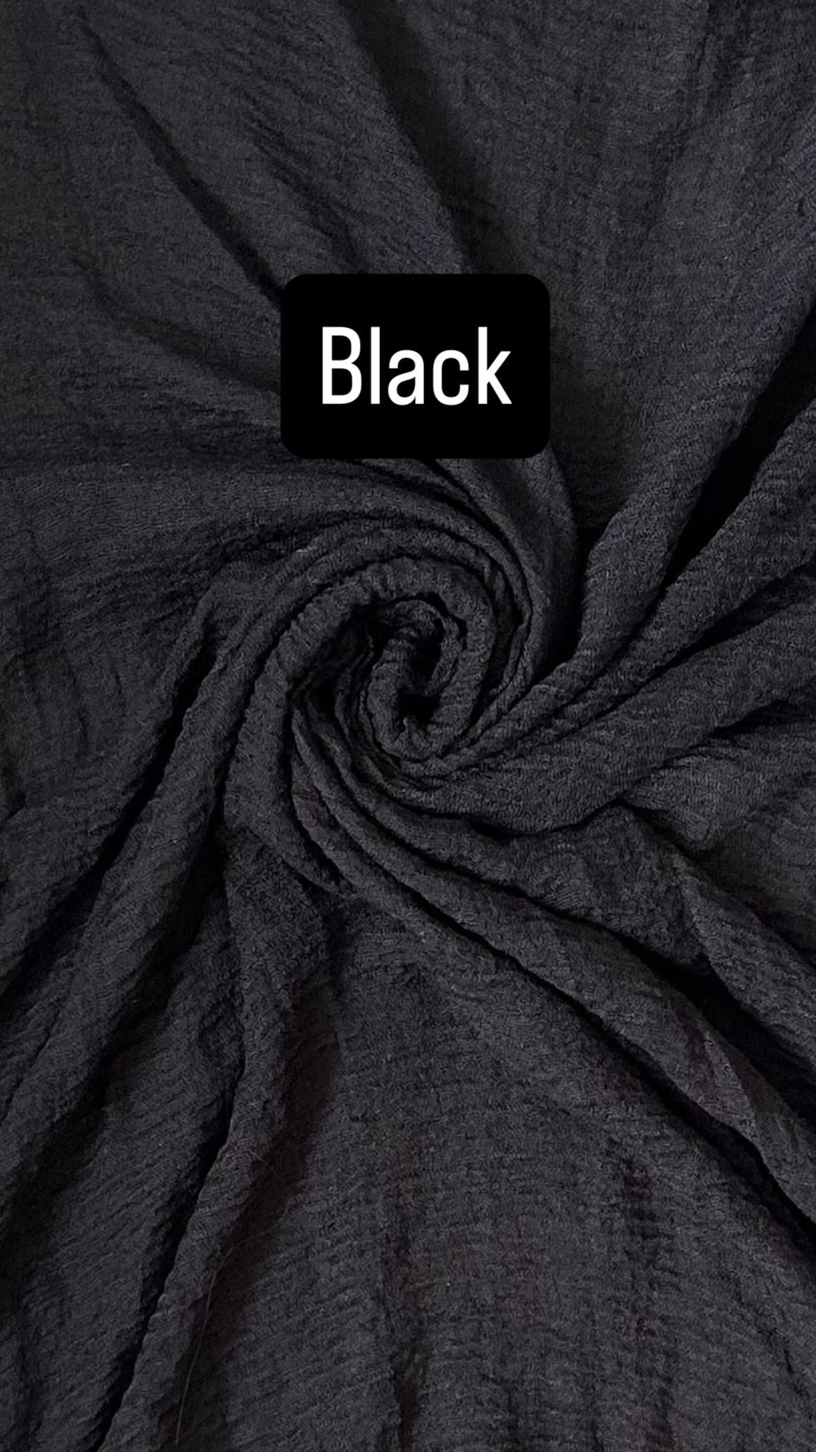 Black Crimp Scarf