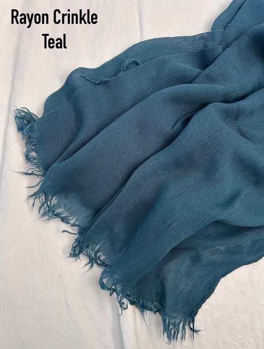 Teal Rayon Crinkle