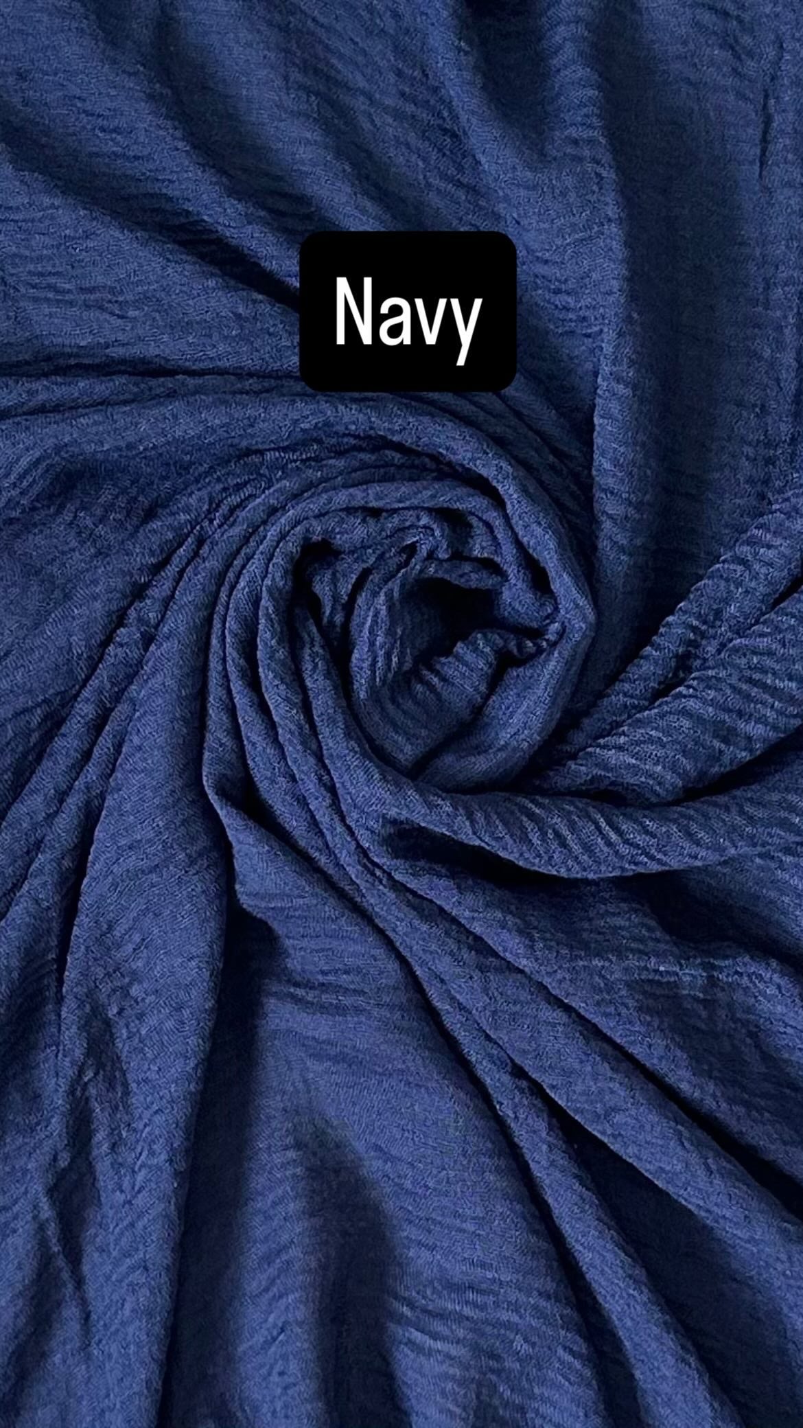 Navy Crimp Scarf