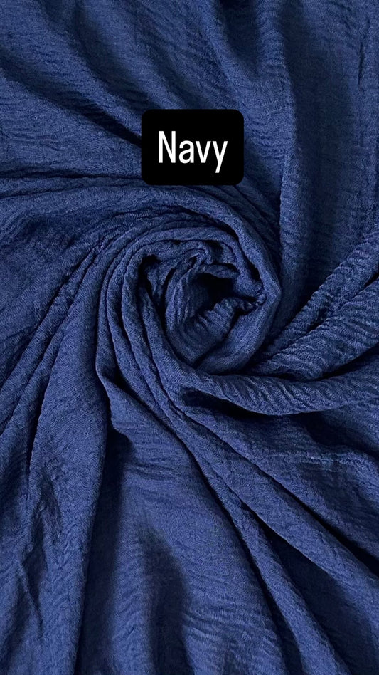 Navy Crimp Scarf